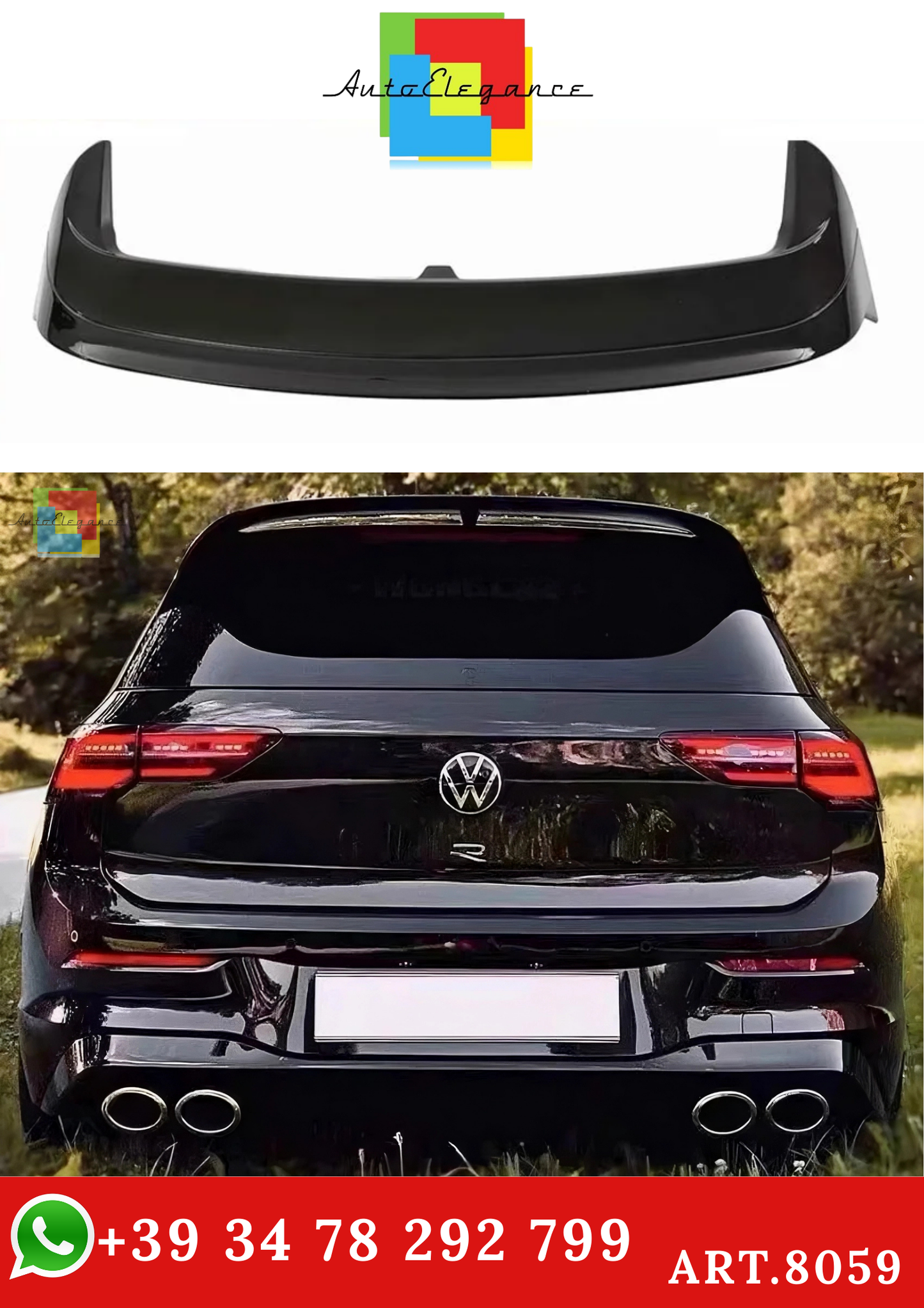 💫ART.8059 Spoiler Sul Tetto CS ClubSport Stile per VW Golf 8 MK8 GTI GTD R💫