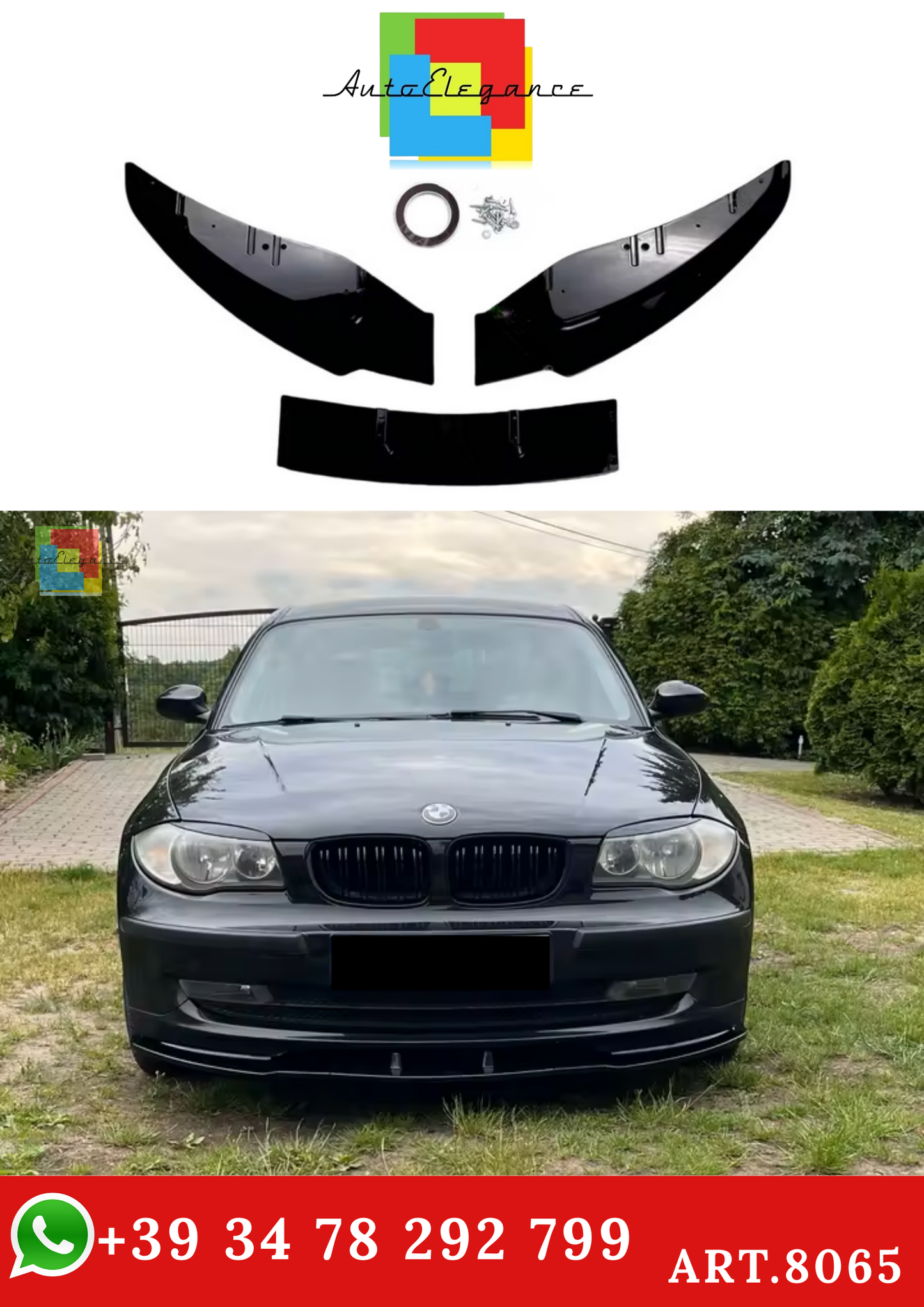 💫ART.8065 Splitter LCI (ABS) per 3X 2005-2011 per BMW Serie 1 E81 E82 E87 E88 💫