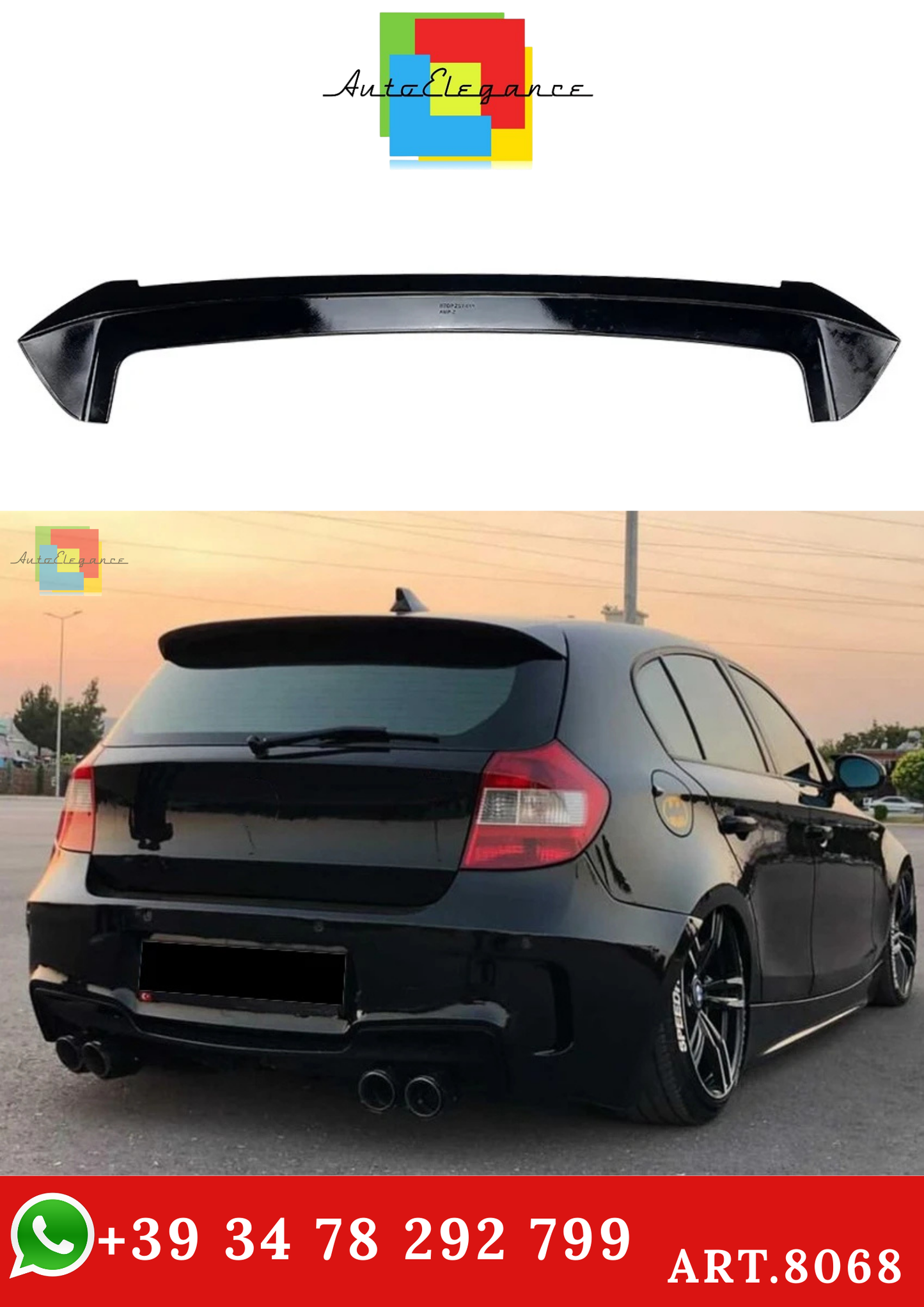 💫ART.8068 Spoiler Posteriore per BMW Serie 1 Hatchback 04-11 💫