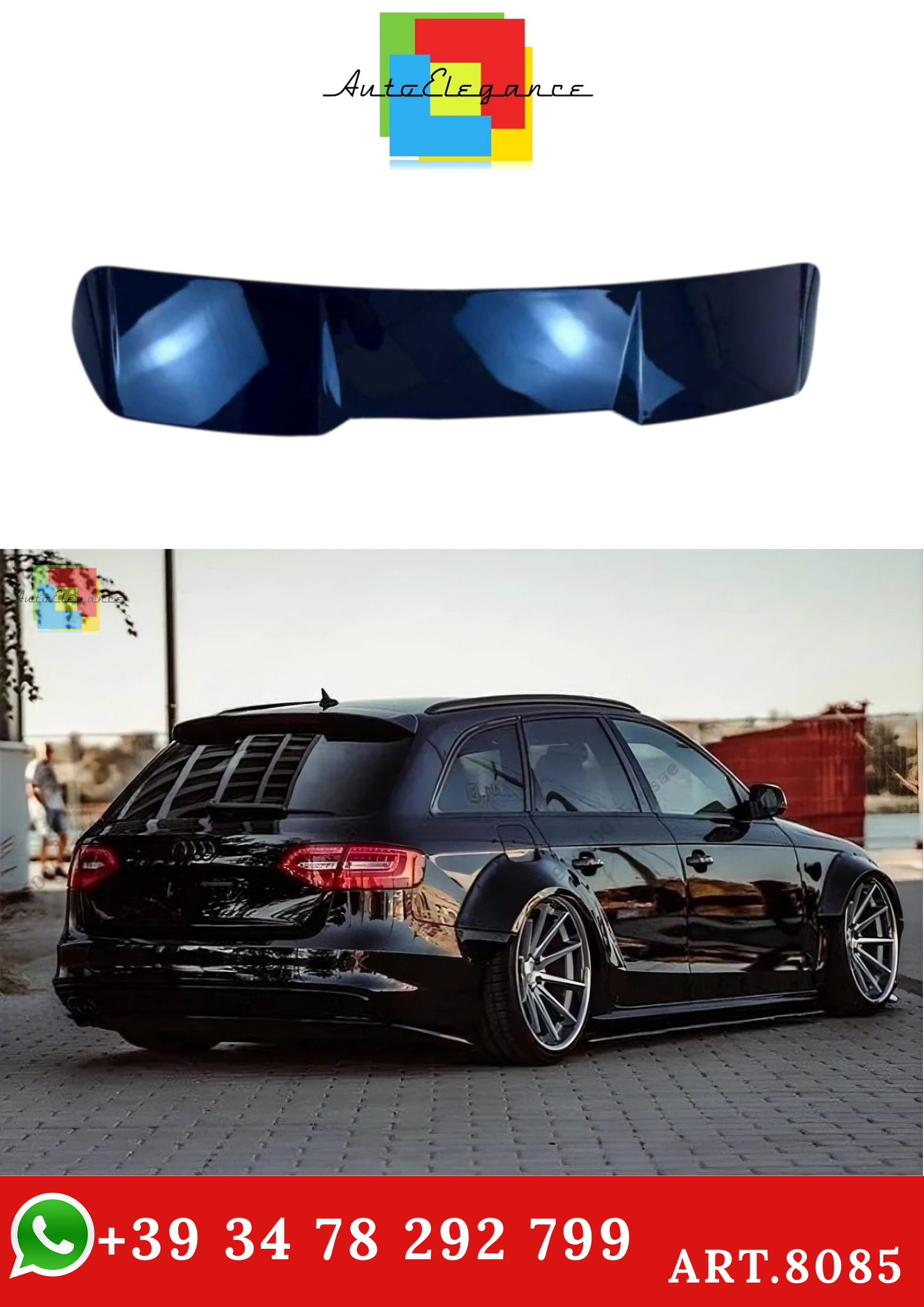 💫ART.8085 Spoiler Posteriore Stile RS4 per Audi A4 B8 8K Avant Allroad 2008 - 2015💫