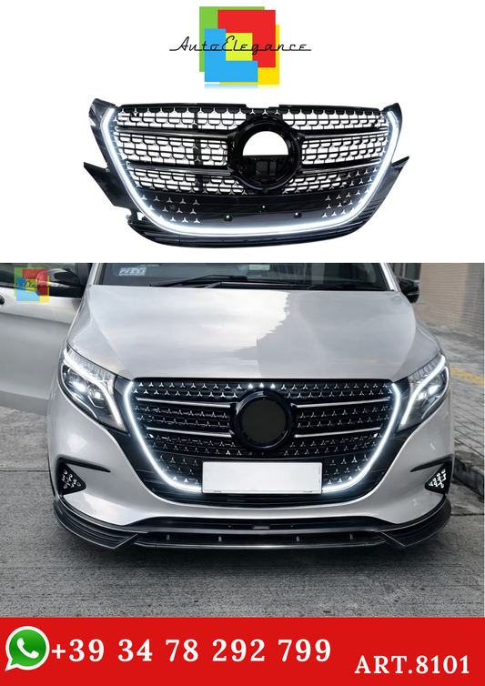 💫ART.8101 Griglia Radiatore LED Stile M Pre-Facelift per M.Benz Vito Metris W448 💫