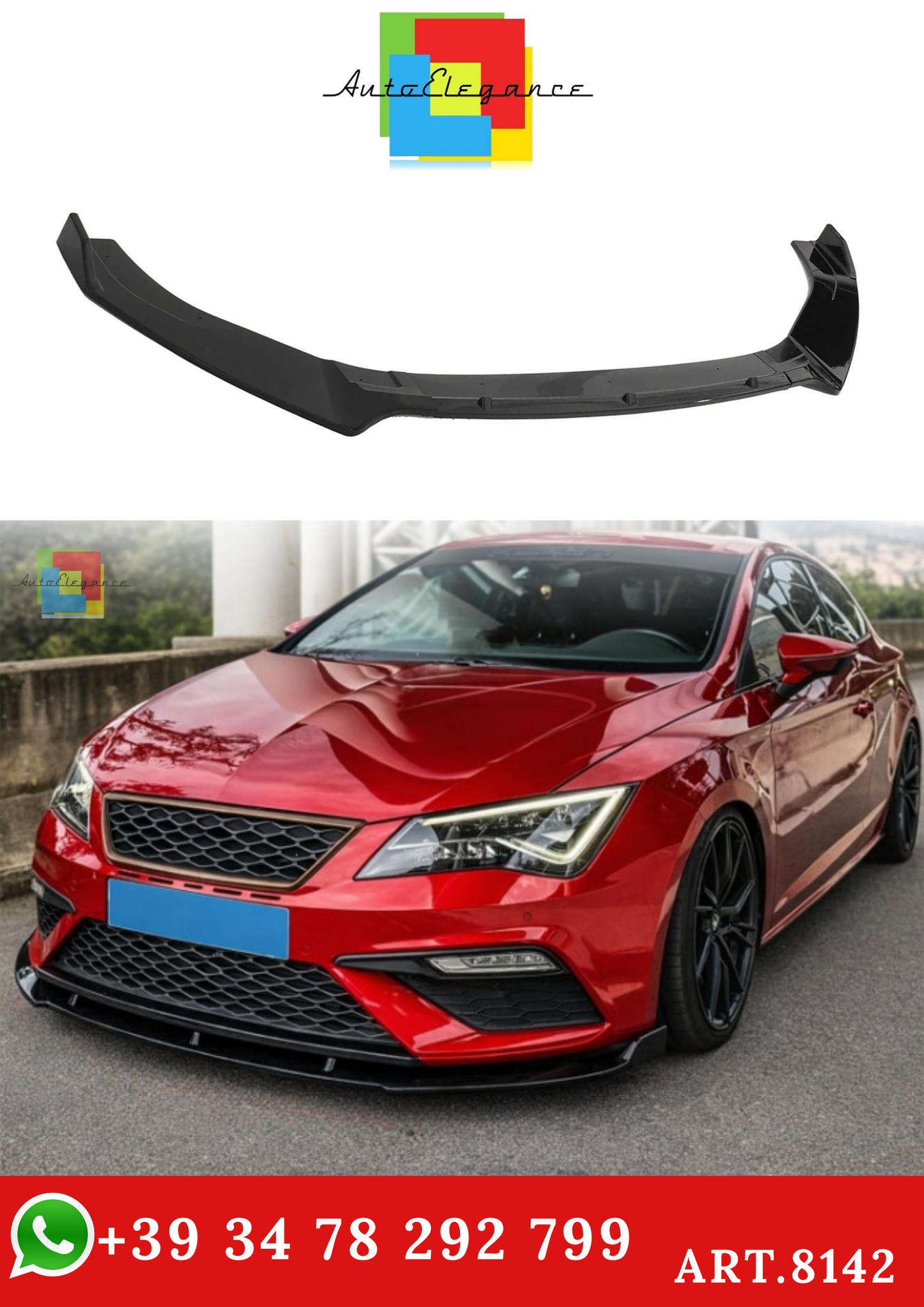 💫ART.8142 Splitter Anteriore per Seat Leon MK3 2017-2020 LCl💫
