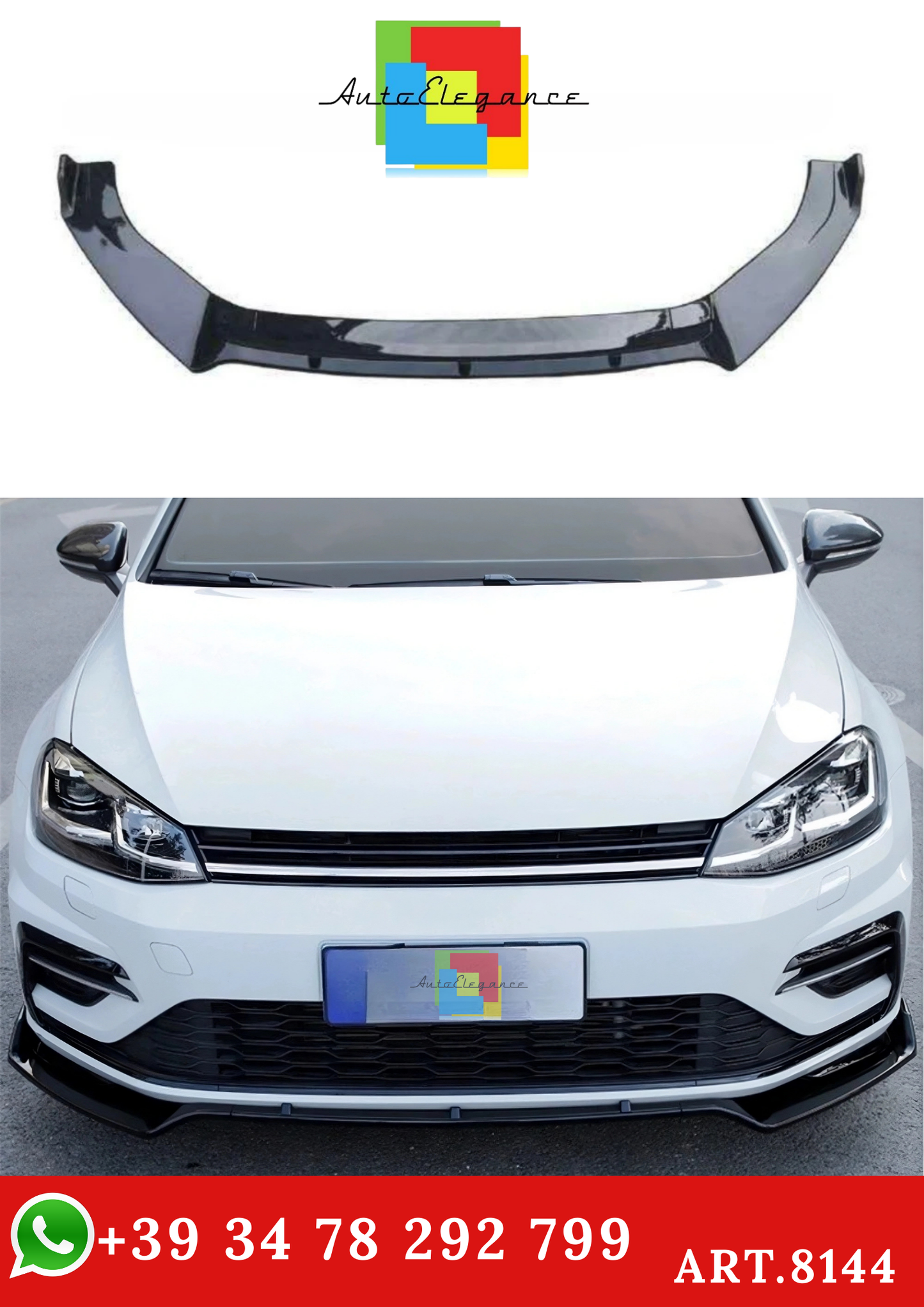 💫ART.8144 Splitter (3 pezzi) per Volkswagen Golf 7/7.5 GTI RLINE R 2014-2020💫