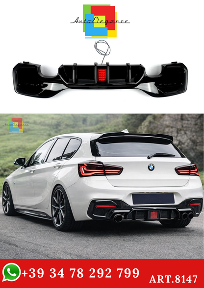 💫ART.8147 Diffusore Posteriore Look M Sport BMW F20 2015-2019 Nero Lucido💫