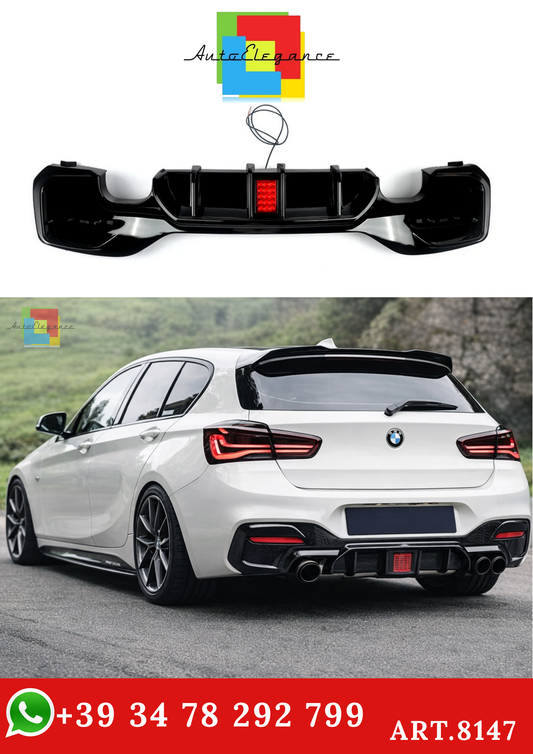 💫ART.8147 Diffusore Posteriore Look M Sport BMW F20 2015-2019 Nero Lucido💫