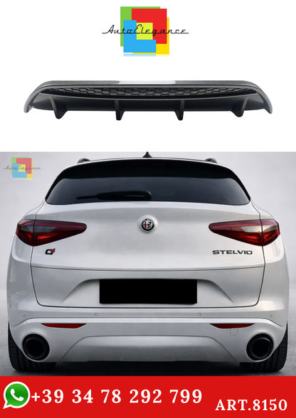 💫ART.8150 Diffusore Posteriore In Fibra di Carbonio per Alfa Romeo Stelvio 17-24💫