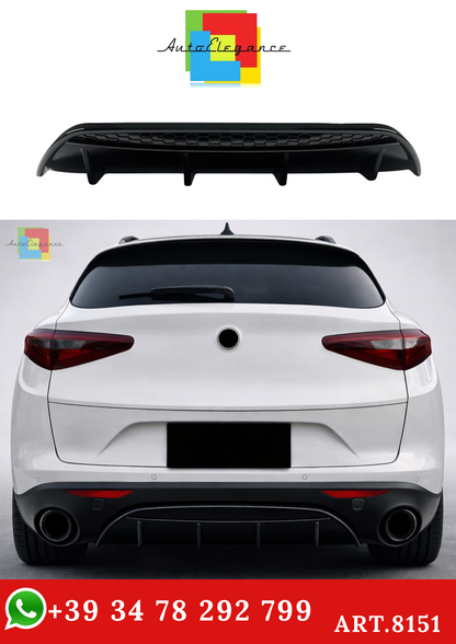 💫ART.8151 Diffusore Posteriore Nero Lucido per Alfa Romeo Stelvio 2017+💫 (Copia)