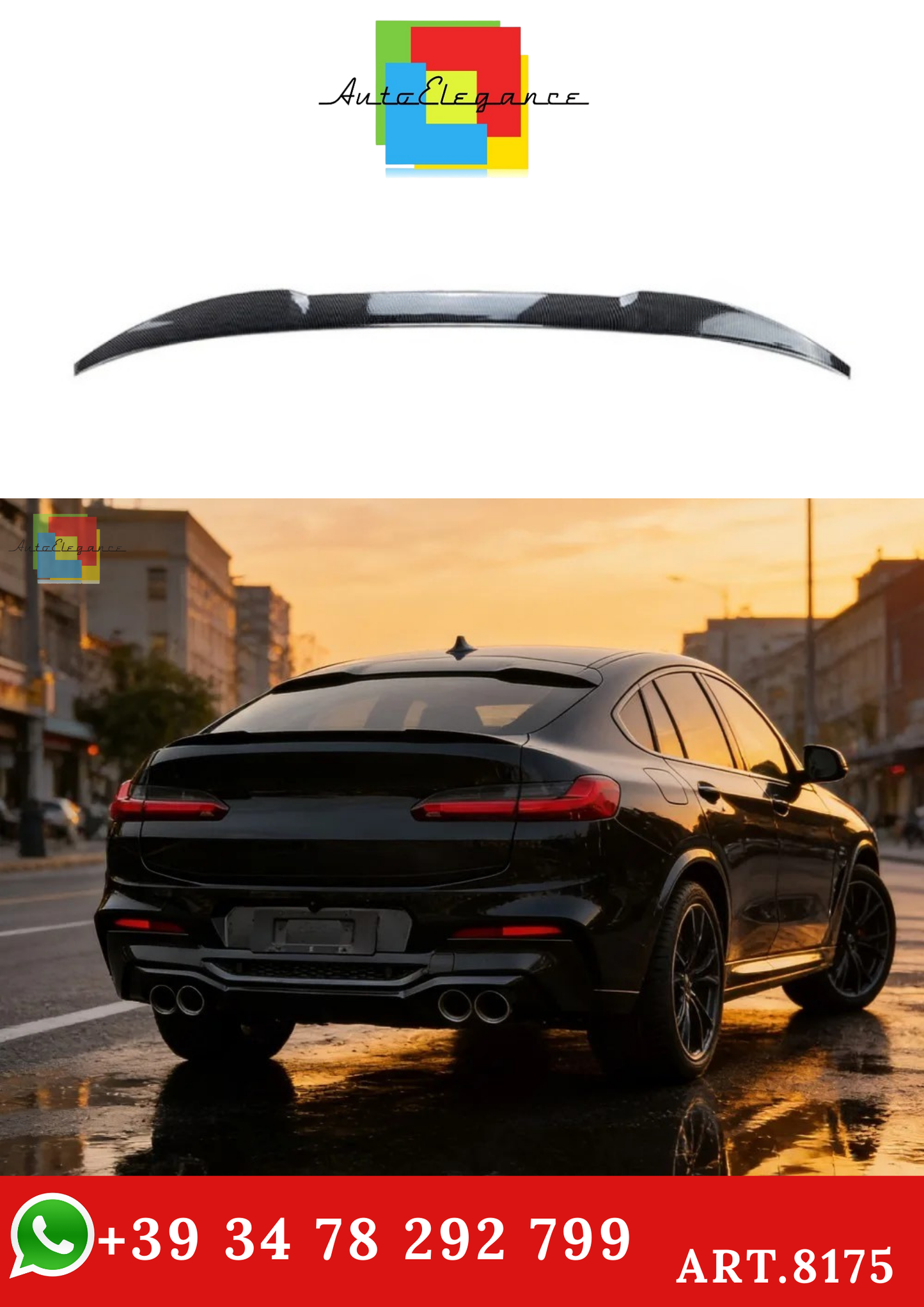 💫ART.8175 Spoiler Posteriore per BMW X4 G02 2018-2025💫
