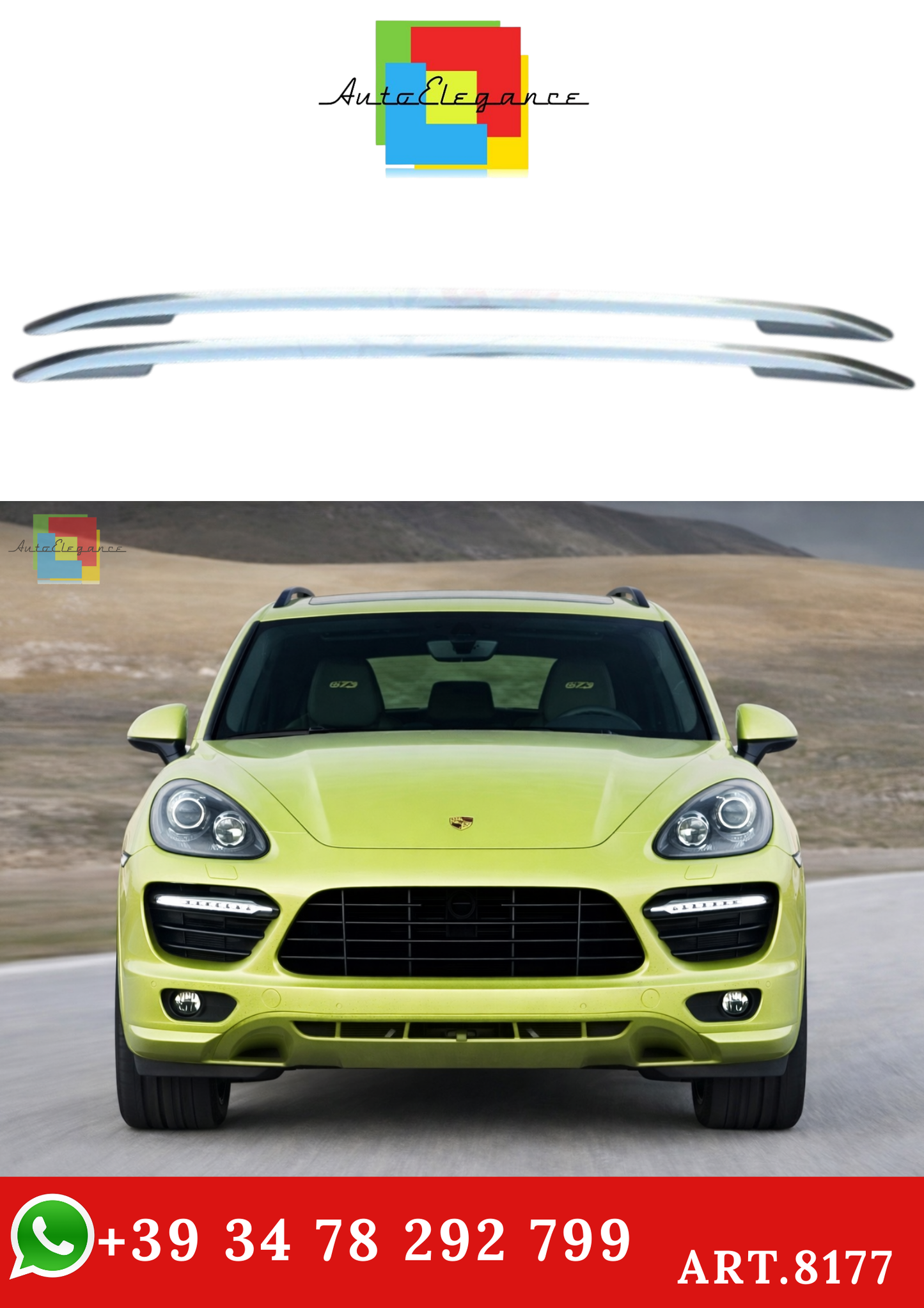 💫ART.8177 2 pezzi Barre Portatutto in Alluminio per Porsche Cayenne 2018+💫