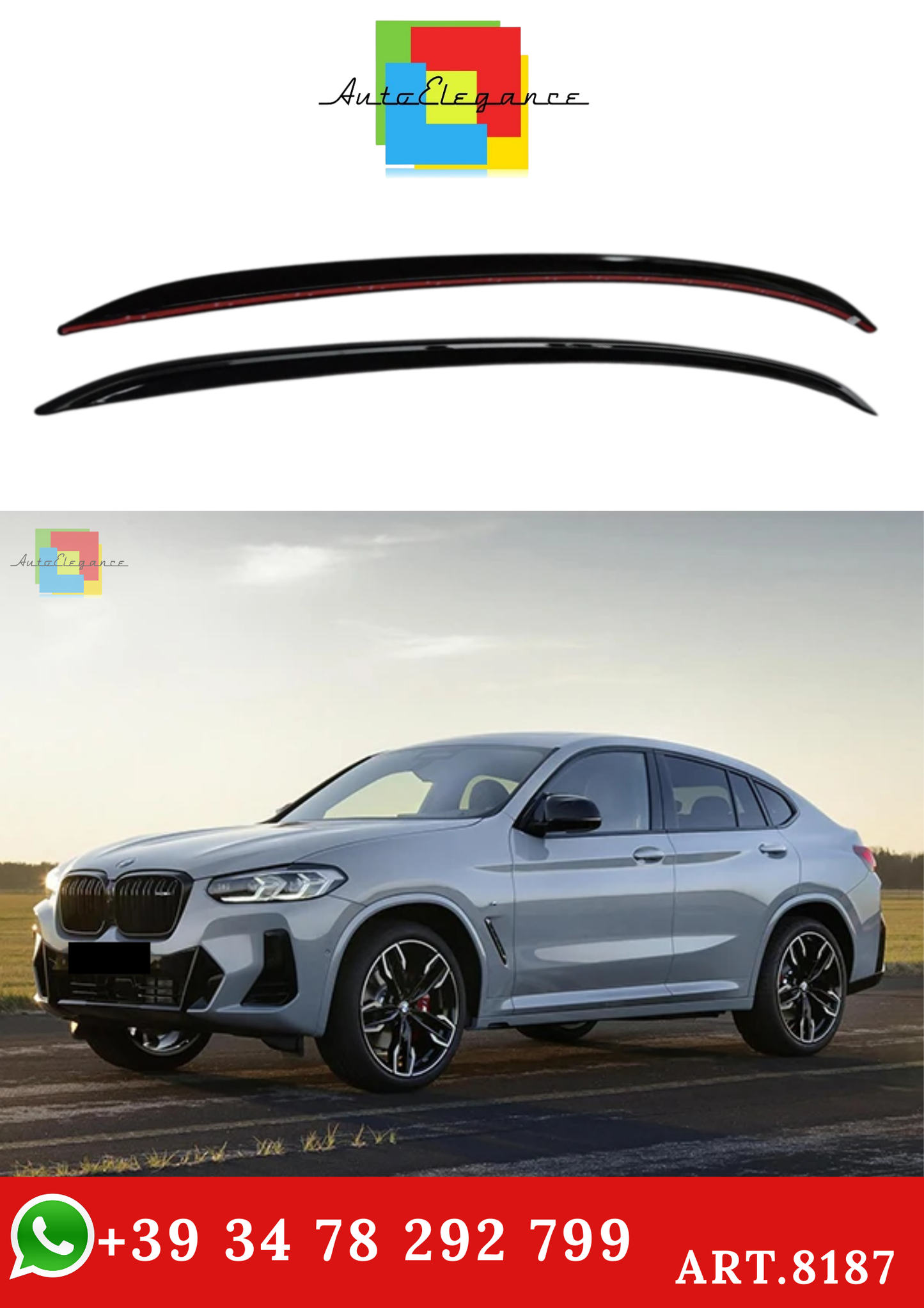 💫ART.8187 Barre Portatutto in Alluminio stile OEM per BMW X4 G02 2019-2024💫