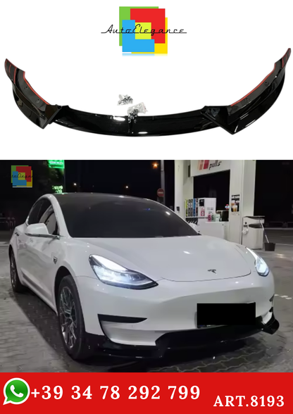 💫ART.8193 Splitter (3 pz) in Carbonio/Nero Per Tesla Modello 3 Y 2017-2023💫