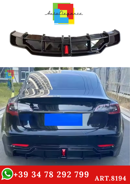💫ART.8194 Diffusore Posteriore per Tesla 2016-2023 Modello 3/Y ABS Nero Lucido💫