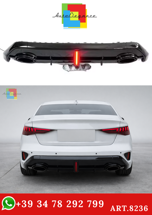 💫ART.8236 Diffusore Posteriore RS3 S-Line per Audi A3 Hatchback Sedan 2024+💫