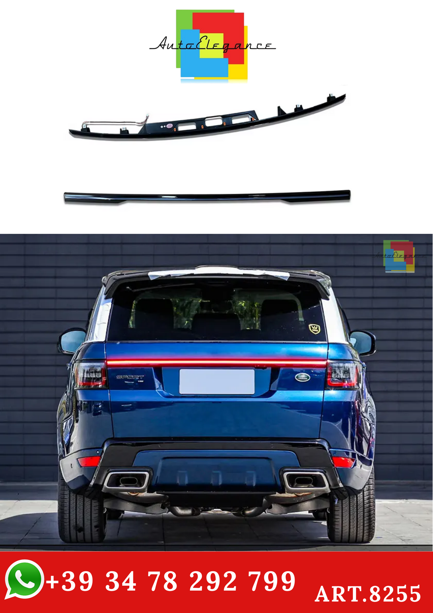 💫ART.8255 Barra Luminosa a LED per Portellone Posteriore per R.Rover Sport 2013-2022💫