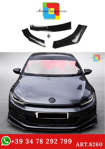 💫ART.8260 Splitter Anteriore Nero Lucido per VW Scirocco III MK3 MK3.5 R 2010-2017💫