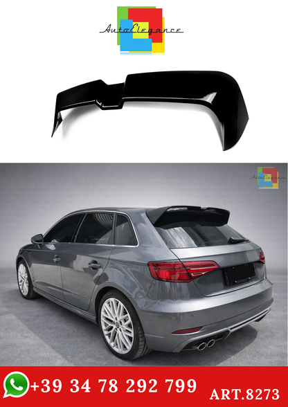 💫ART.8273 Spoiler sul Tetto Stile OTG Nero Lucido per Audi A3 8V SPORTBACK 2013+💫
