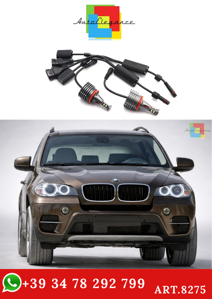 💫ART.8275 Lampadine Angel Eyes LED 120W 6000K Bianco per BMW X5 X6 2007-2011💫