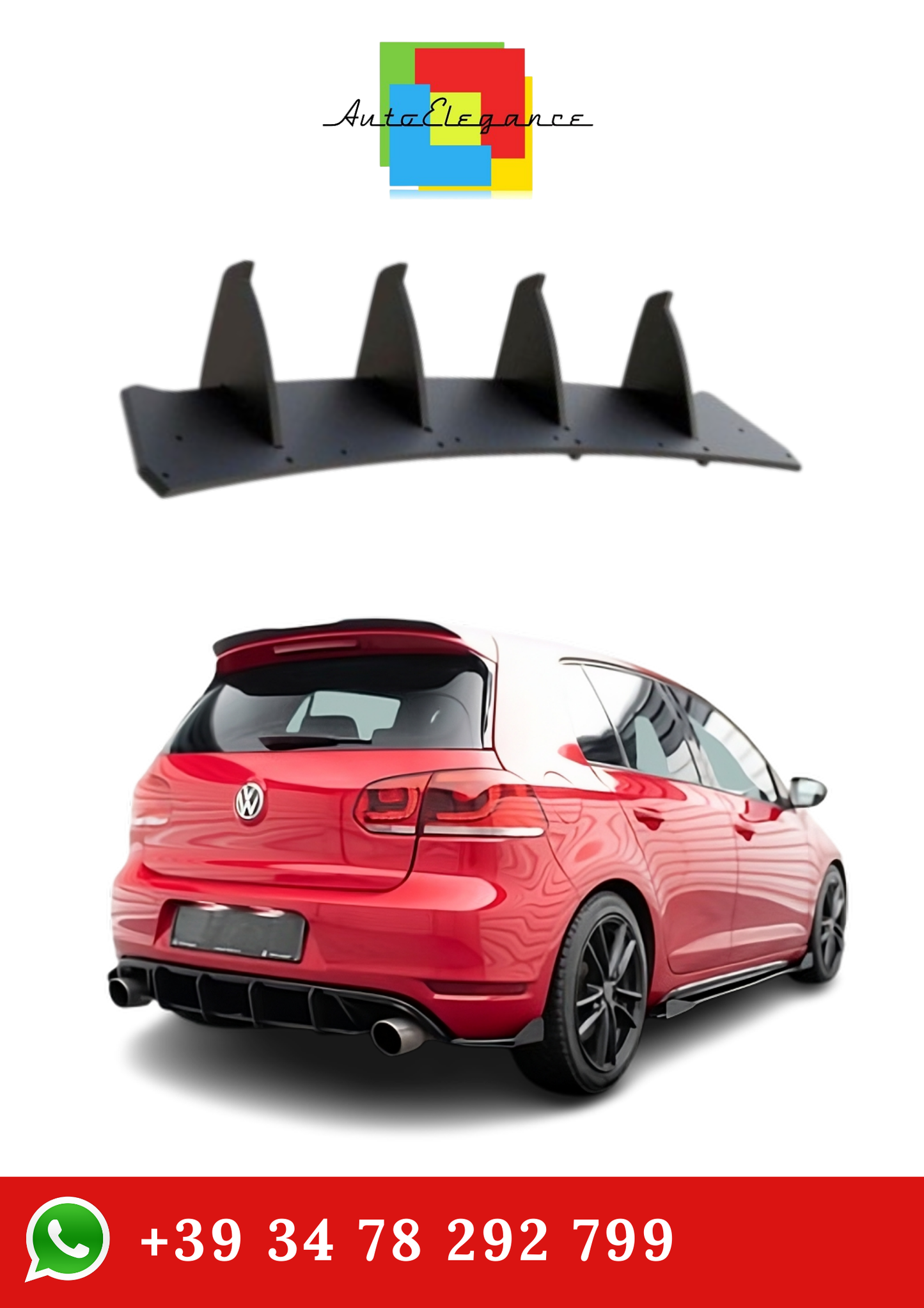 💫Street Pro Diffusore Posteriore V.2 adatto per VW Golf GTI Mk6💫