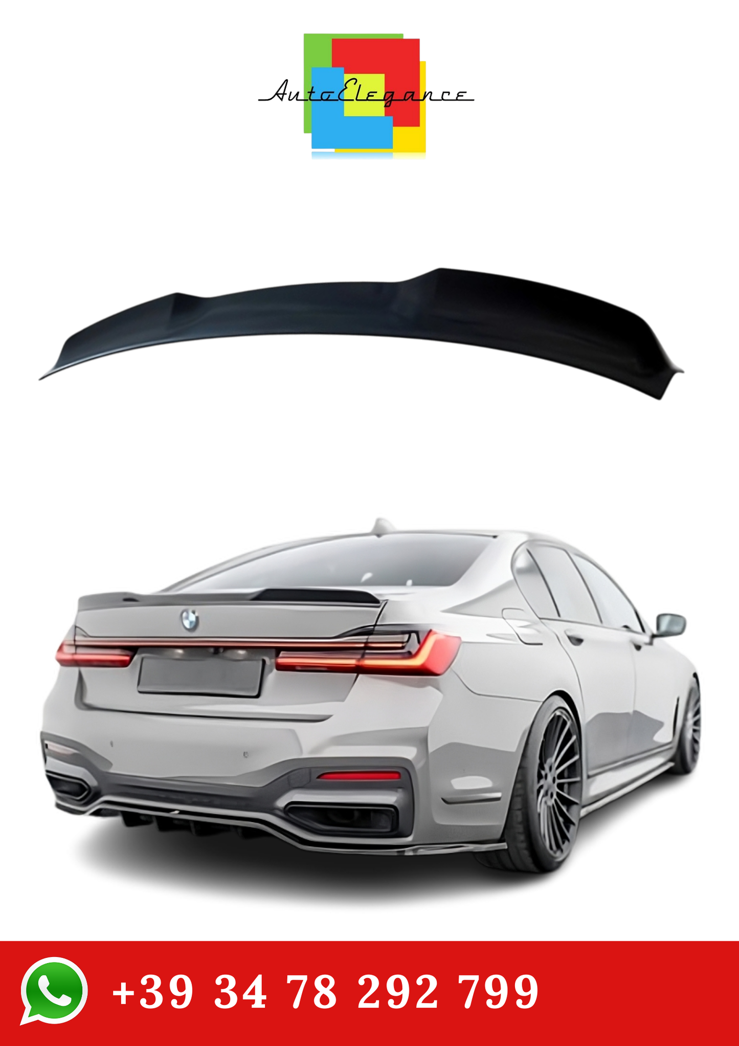 💫Spoiler Posteriore 3D Nero Lucido adatto per BMW 7 G11 / G12 2015-2022💫