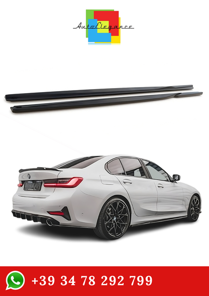 💫Street+ Sotto Minigonne adatte per BMW Serie 3 G20 / G21 (Nero Lucido) 2018+💫