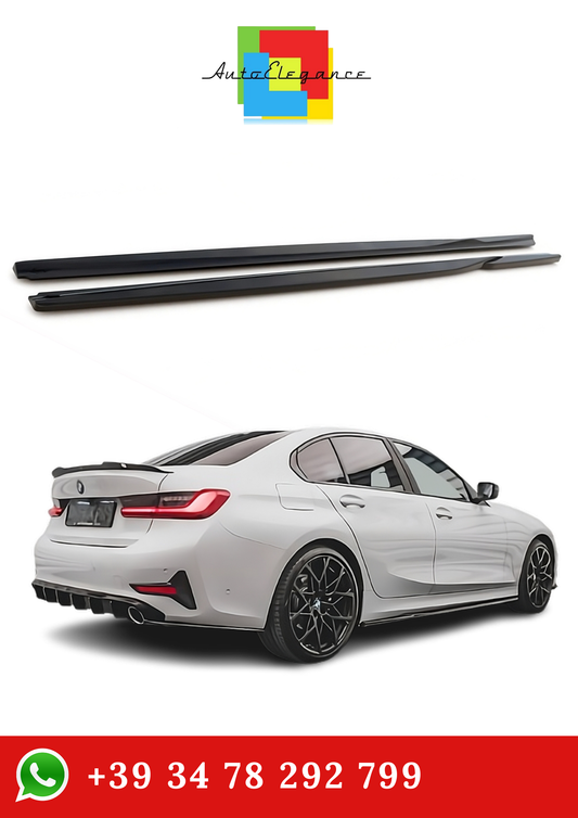 💫Street+ Sotto Minigonne adatte per BMW Serie 3 G20 / G21 (Nero Lucido) 2018+💫