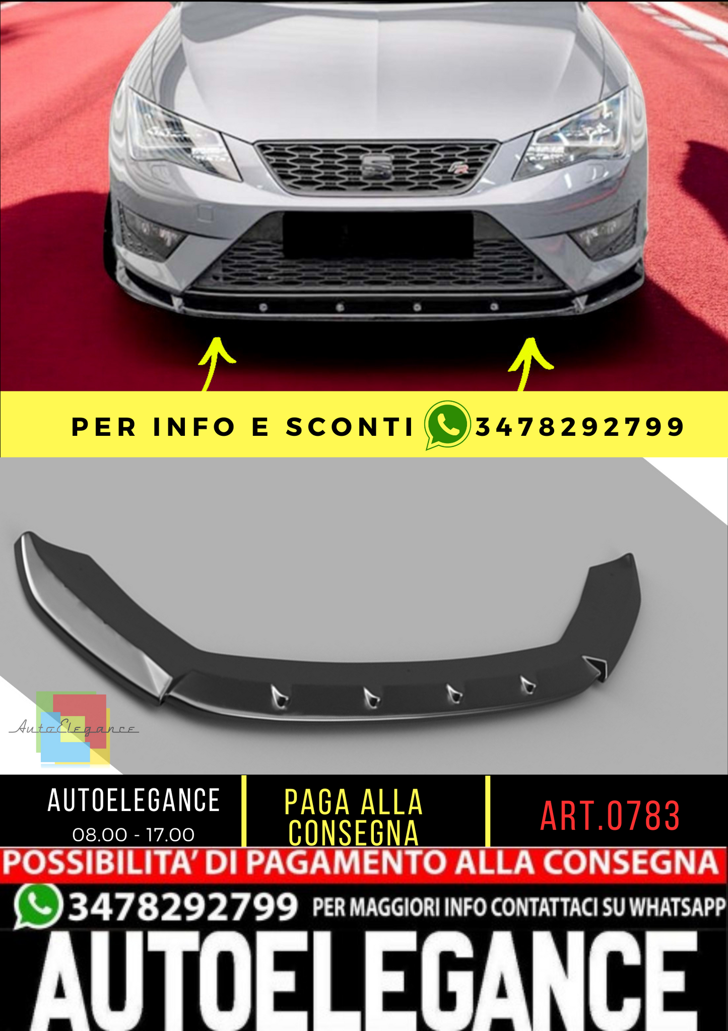 💥0783 SPLITTER ADATTO PER Seat Leon Mk3 2012💥