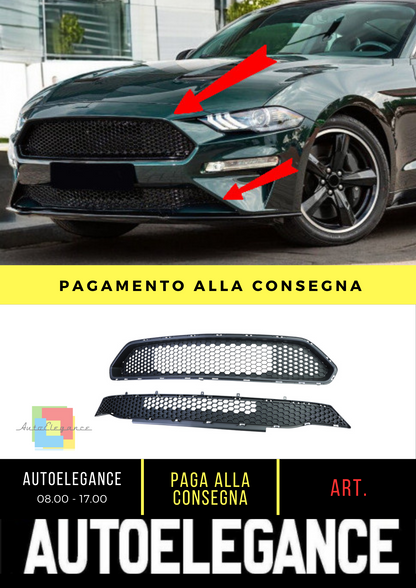✨BullittStyle Upper+Lower Grille Set for Ford Mustang 6 Facelift 18-23✨