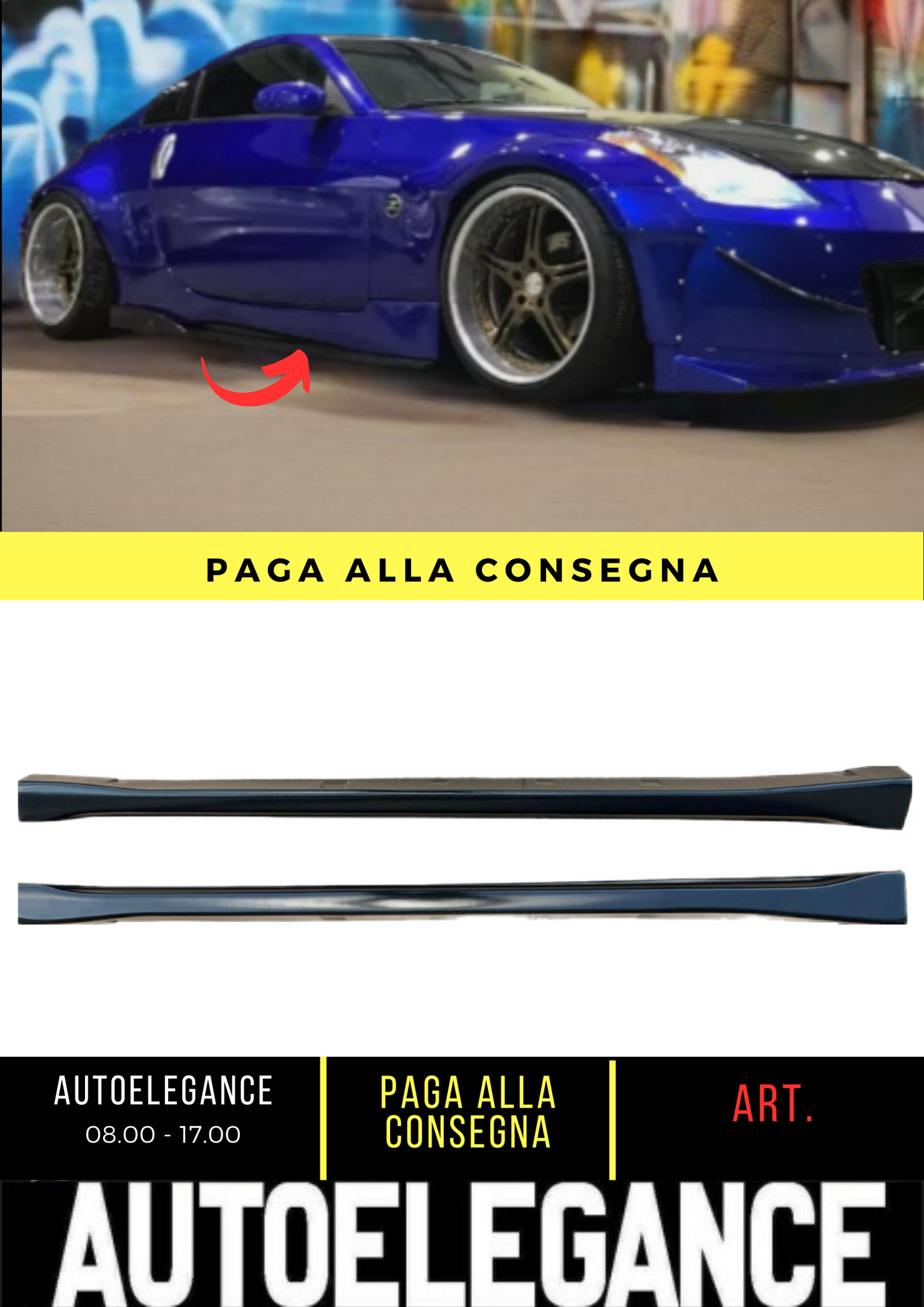 ✌️😎MINIGONNE LATERALI ADATTI PER NISSAN 350Z ABS 😎✌️