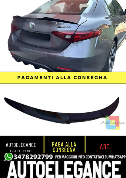 0076 SPOILER COFANO ADATTO PER ALFA ROMEO GIULIA 2015-2021 IN CARBONIO VELOCE