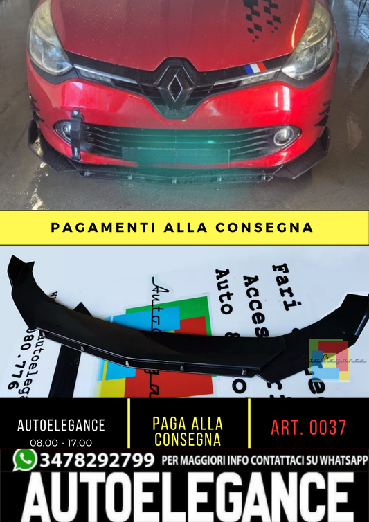 0037⭐️SPLITTER ADATTO PER RENAULT CLIO 5 3 pezzi lama anteriore⭐️