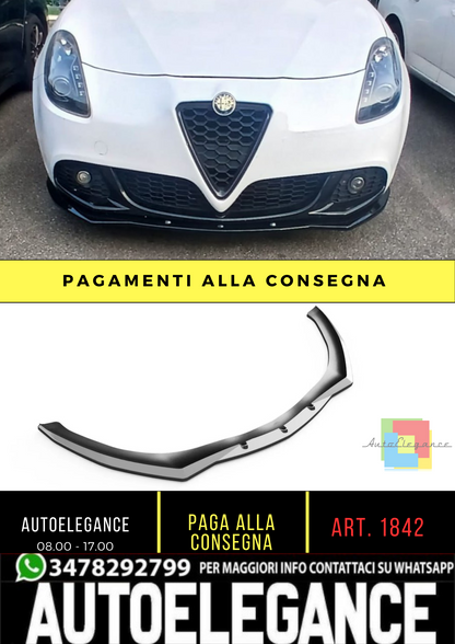 🔥💥1842 SPLITTER ADATTO PER ALFA ROMEO GIULIETTA 2010-2020 NERO LUCIDO💥🔥