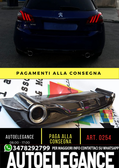 ✨0254 DIFFUSORE ADATTO PER PEUGEOT 308 II 5 PORTE 13-21 LOOK GTI NERO LUCIDO✨