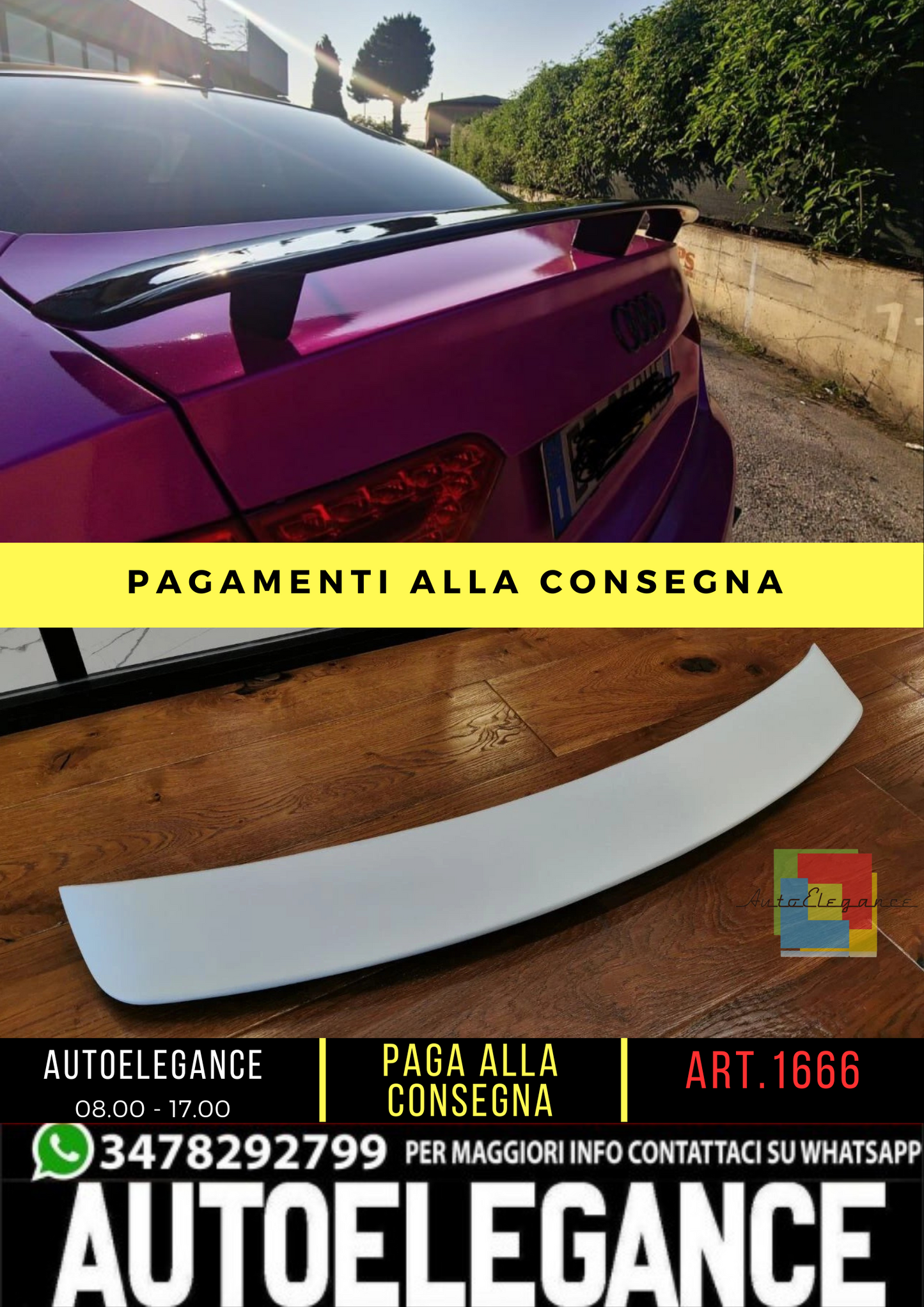 SPOILER ADATTO PER AUDI A5 COUPE 2007-2016 LOOK RS GREZZO