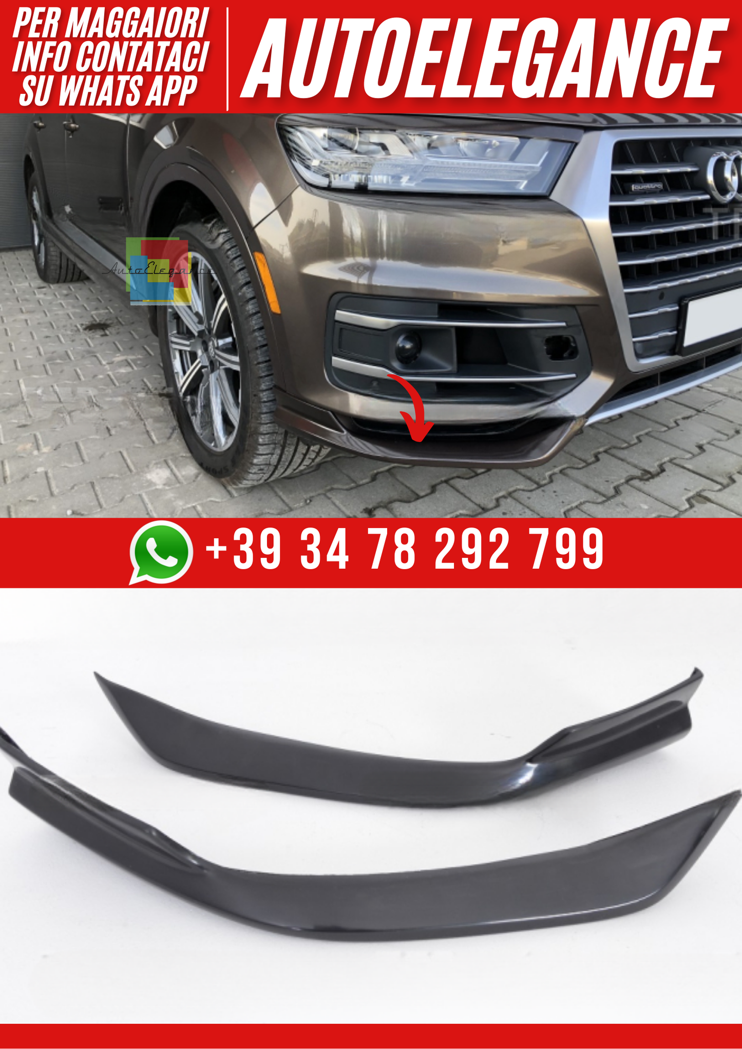 💕 Splitter Flaps Paraurti Anteriore Audi Q7 4M (2015–2019)💕