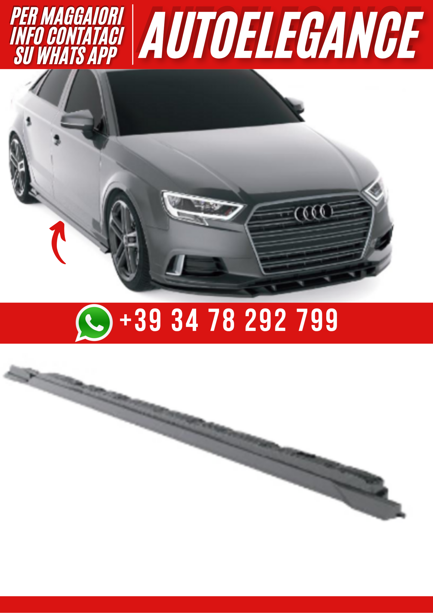 💕Sotto minigone  adatto per  Audi A3 8V facelift sedan 2016-2020💕
