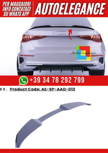 💕Spoiler posteriore  adatto per  Audi A3 8Y sedan/ sportback 2020-2024💕