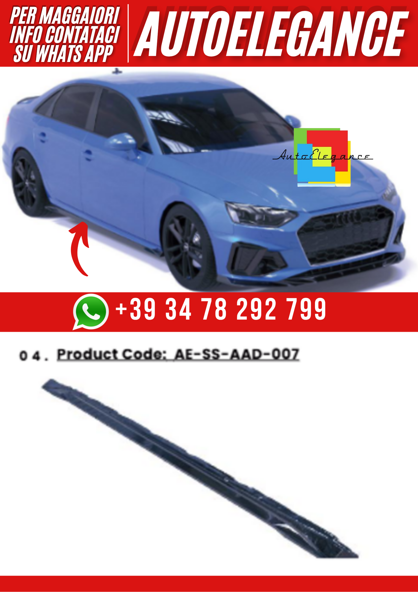 💕Sotto minigonne  Audi A4 B9 Facelift /s-line, s4(Sedan/Avant)💕
