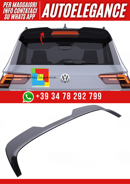 💕Spoiler  adatto  per VW Tiguan Mk2 2016+, R/R Line V1 Style Nero  Lucido💕