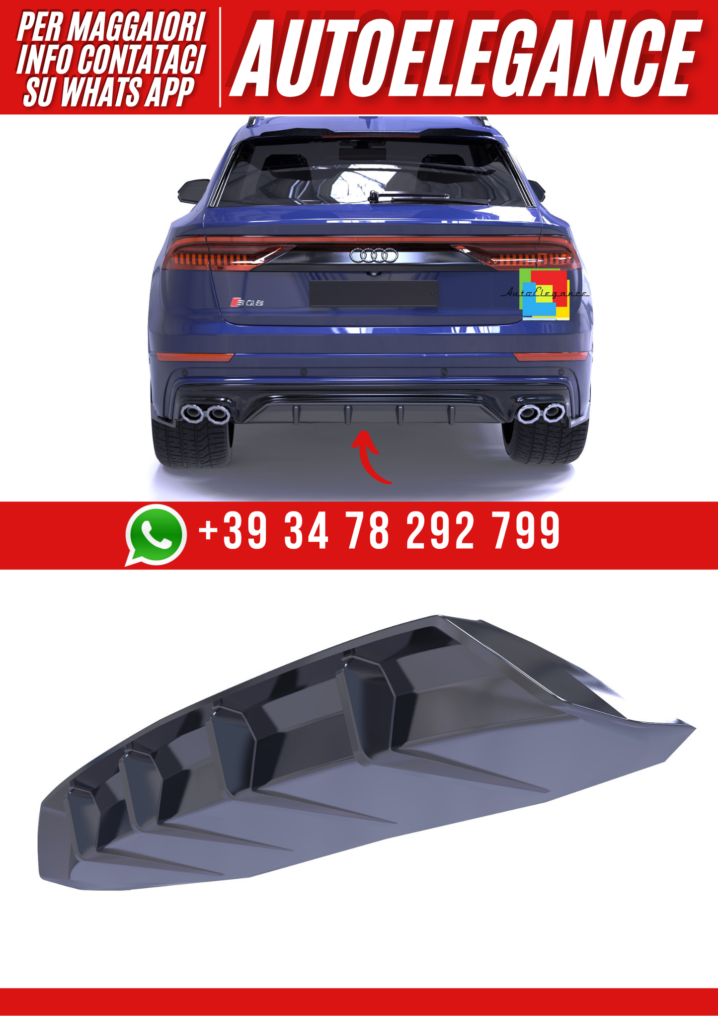 💕Diffusore  adatto per  Audi SQ8 restyle 2024+ 💕