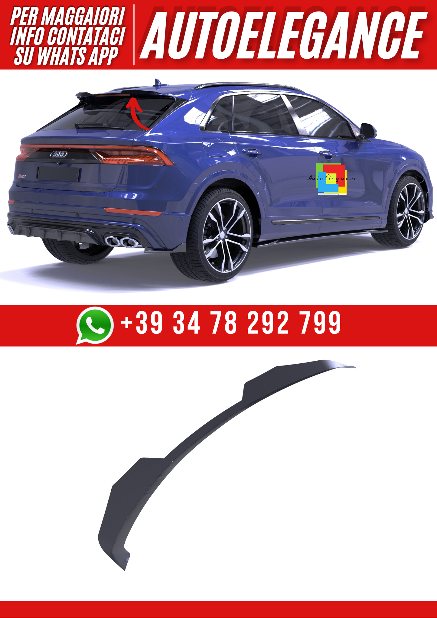 💕Spoiler posteriore  adatto per  Audi SQ8 restyle 2024+ 💕