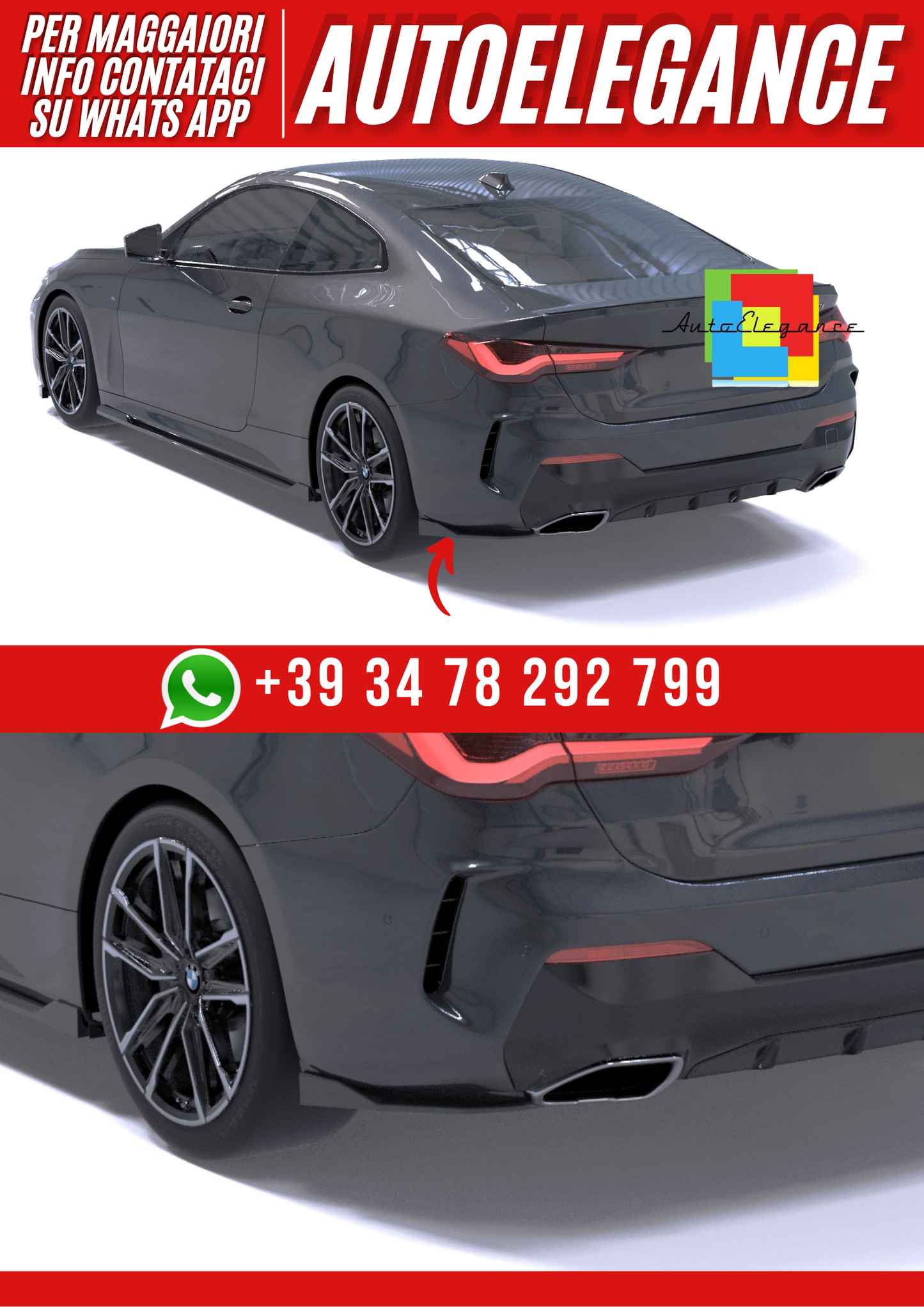 💕Flaps adatto per BMW 4 Series Coupé (G22:G23) M-Pack (2020–2024)💕