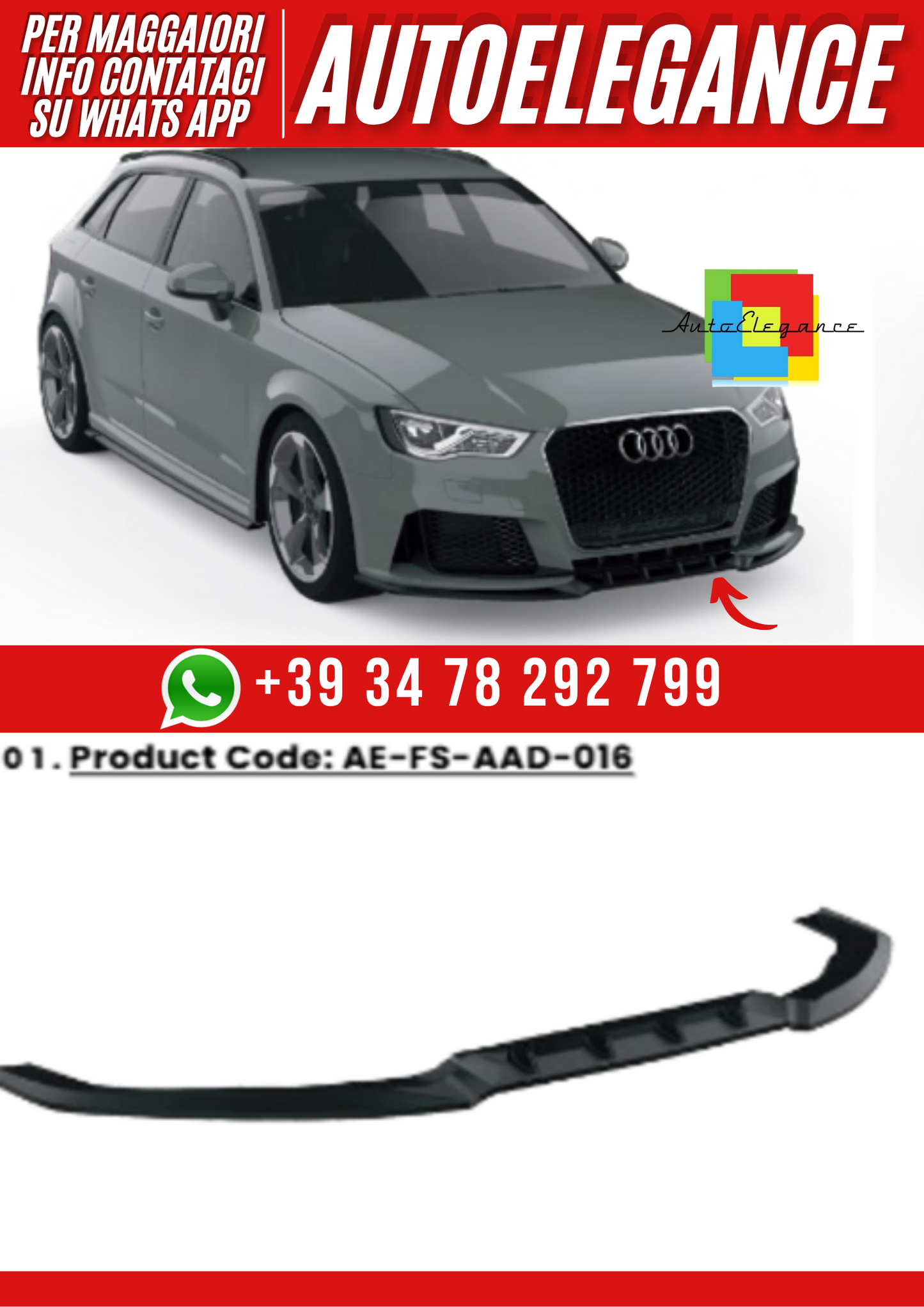 💕Spliter Audi RS3 Sportback (2015- 2016)💕