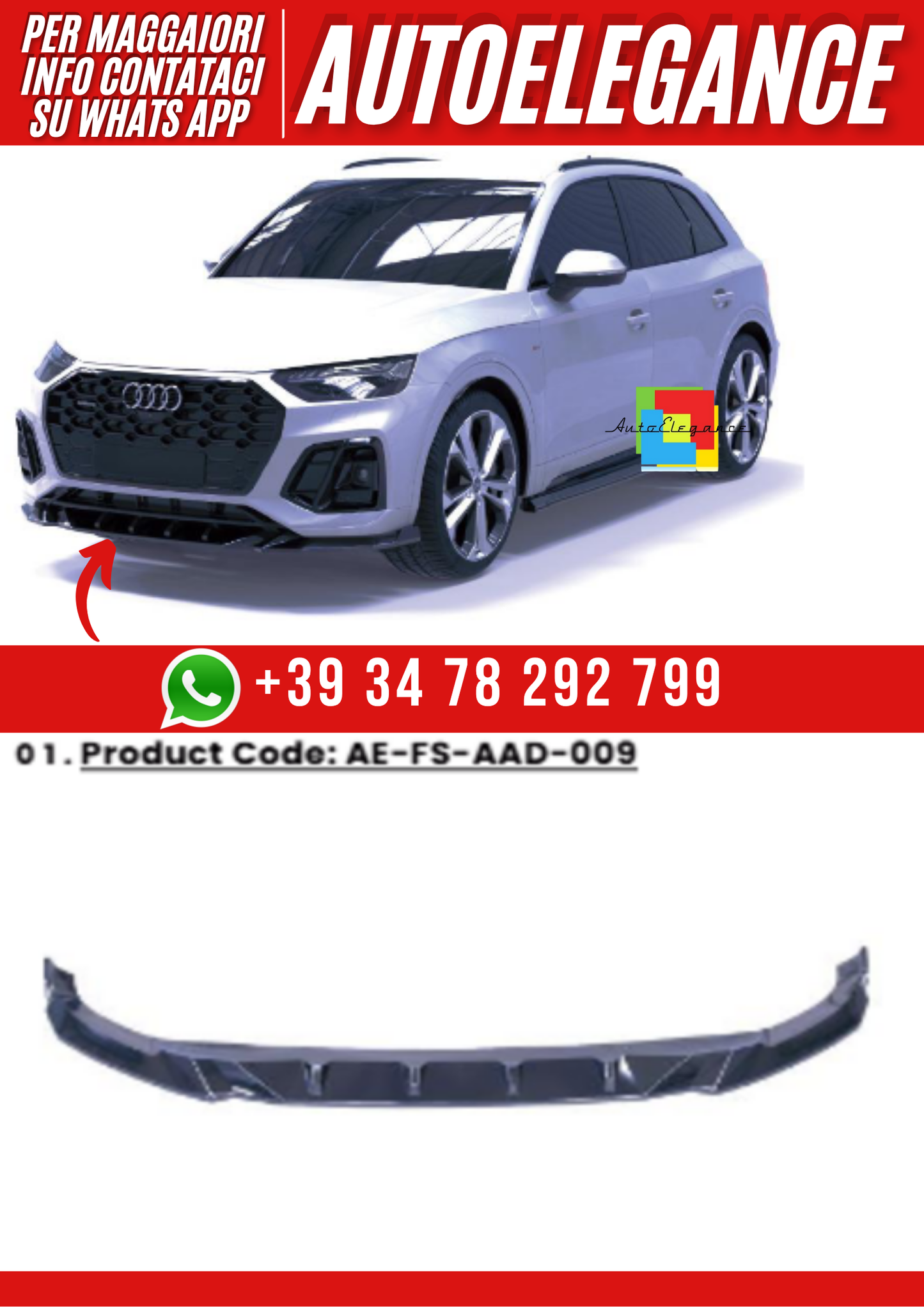 💕Spliter anteriore  SQ5/Q5 S-line /Sportback MK2 Facelift (2020-2024)💕
