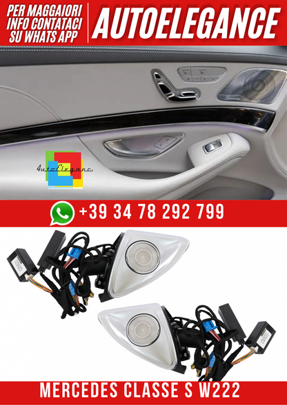 💕Tweeter rotativi LED per porte anteriori 64 colori  Mercedes Classe S W222💕