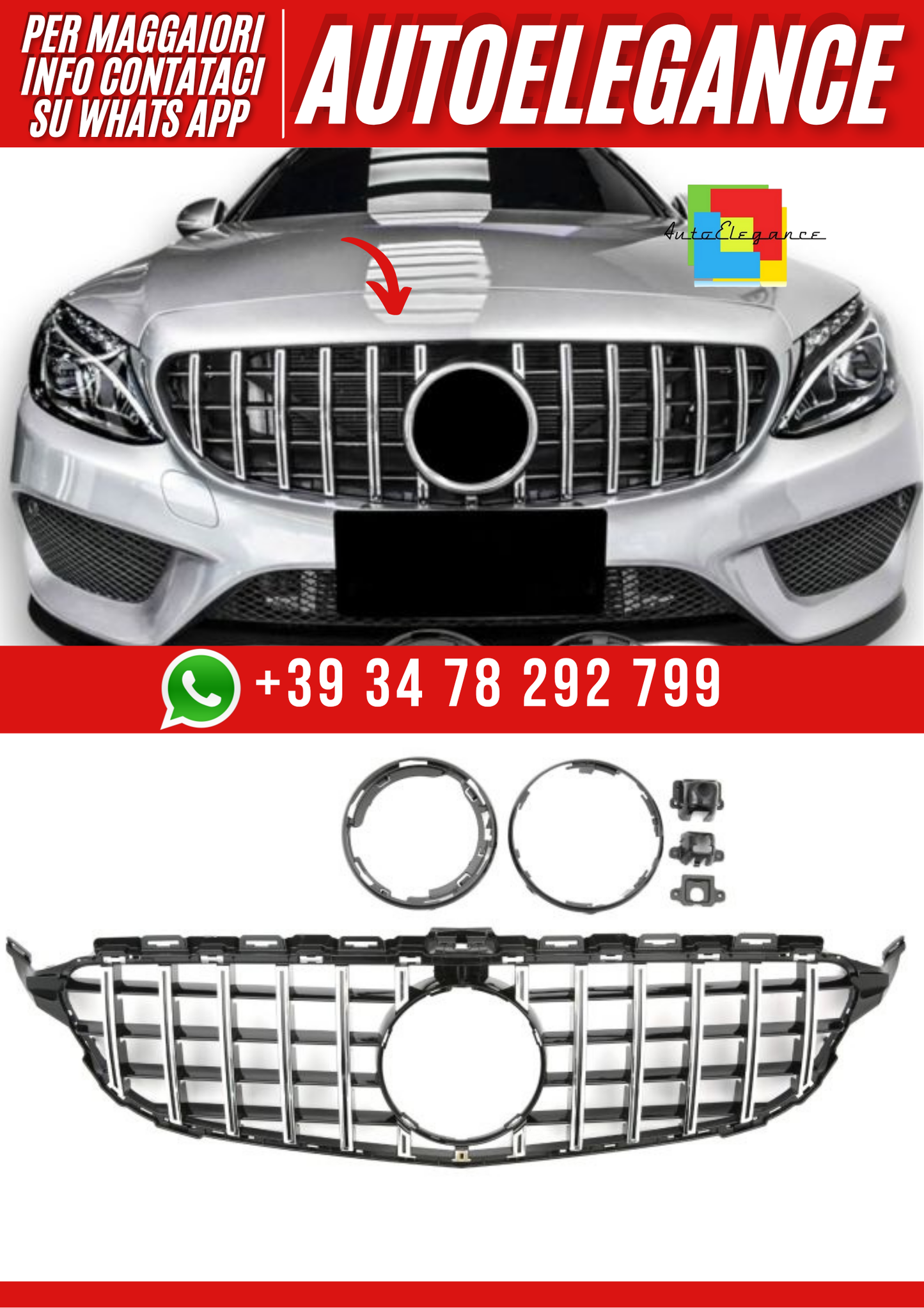 💕  Griglia  Mercedes CLASSE C  W205 2014-2021💕Panamericana
