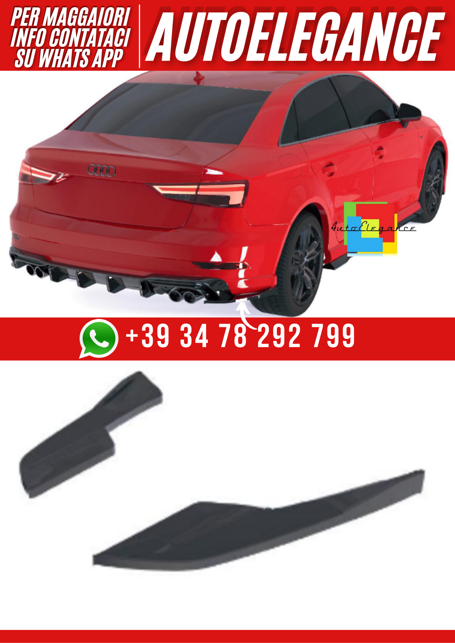 💕ART.2346 FLAP AUDI S3 SEDAN 8V FACELIFT 2016-2020💕