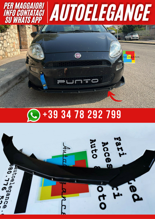 💕ART.0037 SPLITTER  ANTERIORE  FIAT  PUNTO NERO  LUCIDO💕