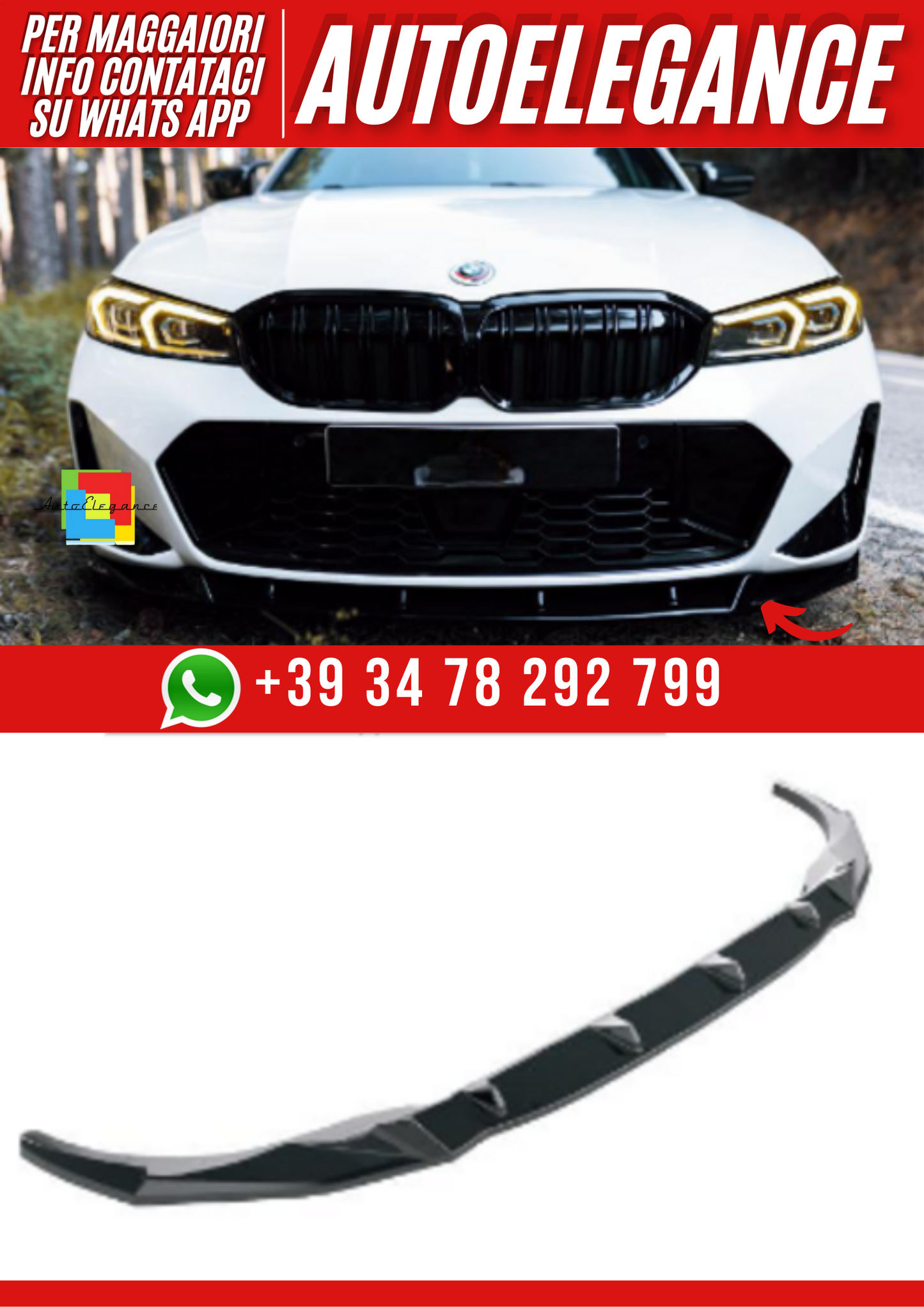 💕ART.2355  SPLITTER BMW 3 SERIES G20 21 M-PACK FACELIFT 2022+ 💕