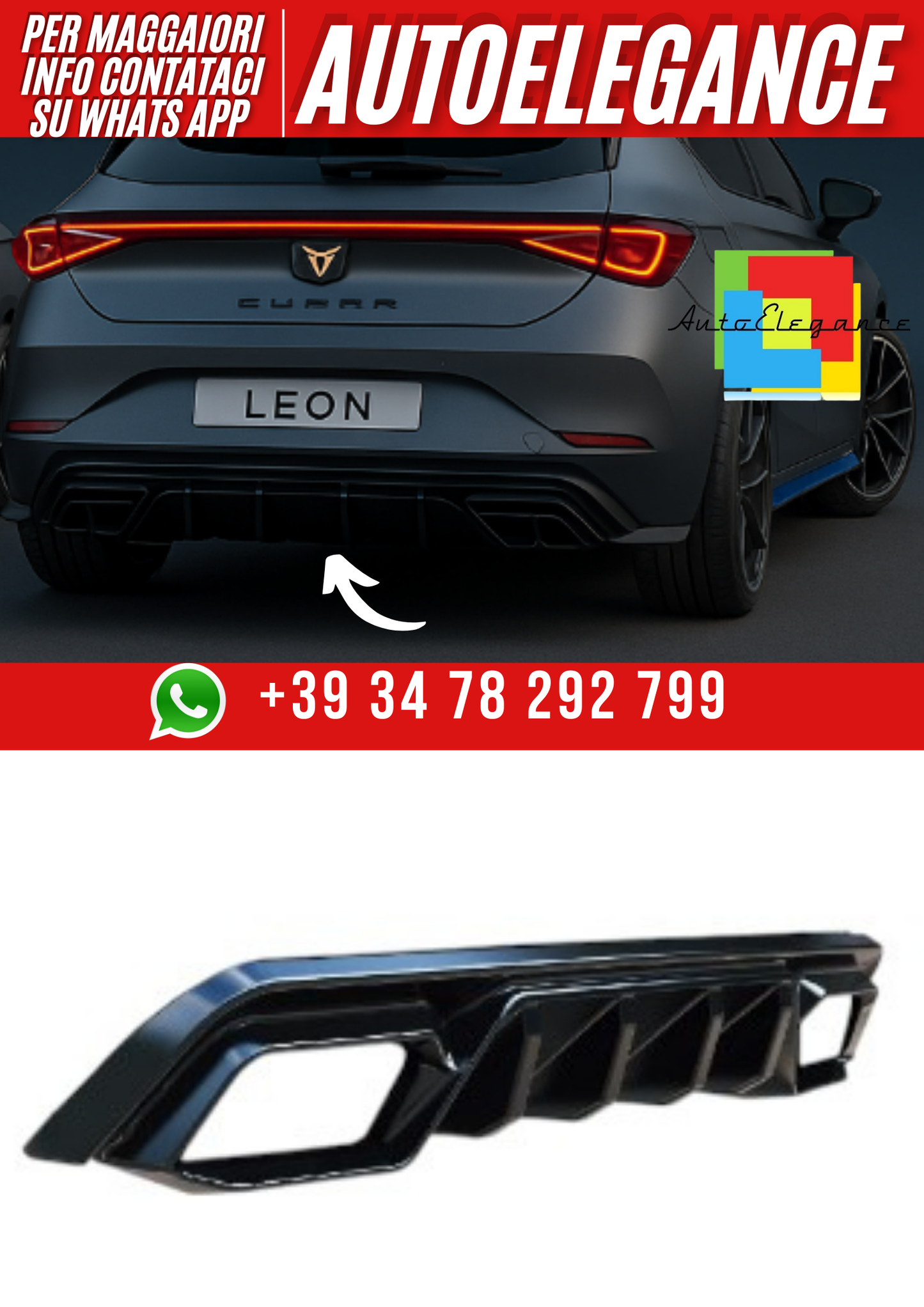 ART.2383  DIFFUSORE  CUPRA LEON  MK1 FACELIFT 2024+