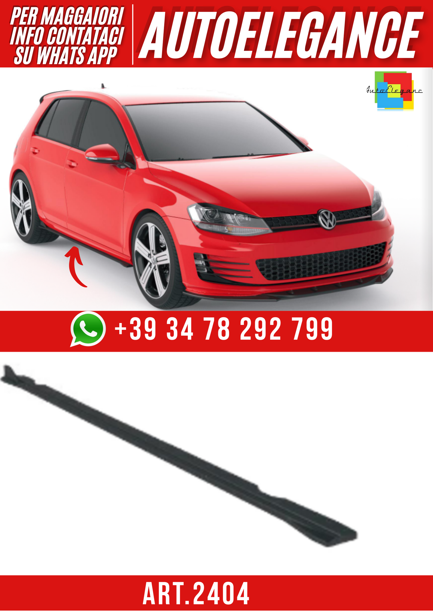 ART.2404  SOTTO MINIGONNE  VOLKSWAGEN GOLF 7 GTI 2013-2016
